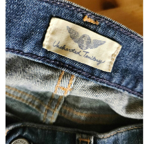 NEW Uncharted Territory Jeans Sz 4 Straight Dark Blue Flare Pants - Picture 5 of 6